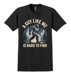 Black t-shirt with Sasquatch graphic design