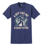 Blue t-shirt with Sasquatch graphic design