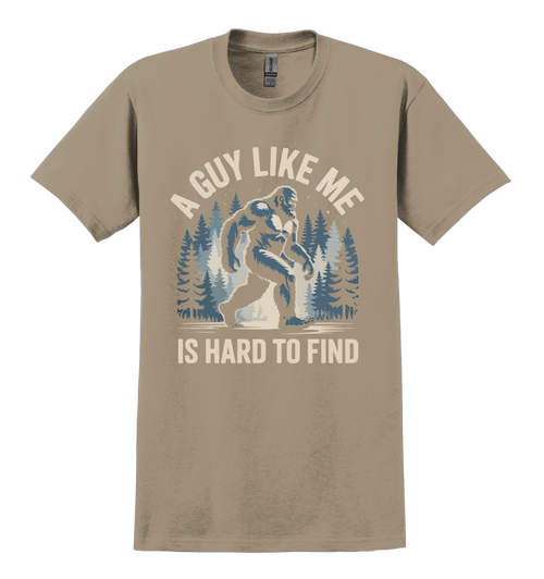Tan t-shirt with Sasquatch graphic design