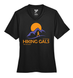 Black t-shirt with 'Hiking Gals' graphic design