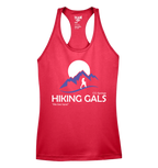Red tank top with 'Hiking Gals' graphic
