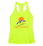 Yellow tank top with 'Hiking Gals' logo