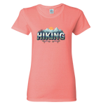 Coral t-shirt with 'Hiking' graphic design