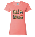 Coral t-shirt with 'Hiking' graphic design