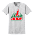 Grey heather t-shirt with Mountain Dude graphic design