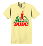 Yellow t-shirt with Mountain Dude graphic design