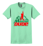 Mint t-shirt with Mountain Dude graphic design