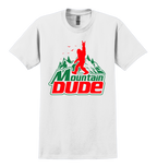 White t-shirt with Mountain Dude graphic design